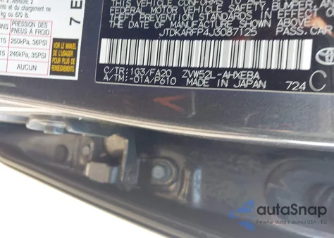 2018 Toyota Prius Prime Plus from USA, damaged, VIN JTDKARFP4J3087125